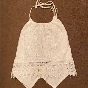 White Lace Halter Top